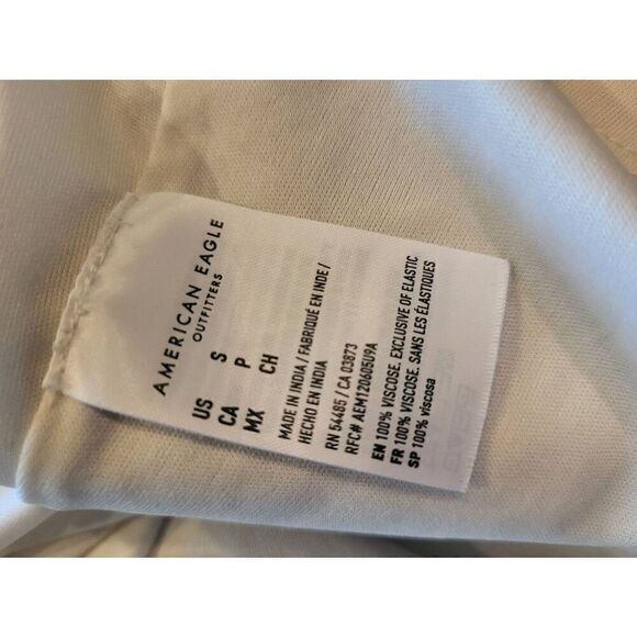 American Eagle Tie Sleeve Smocked Mini Dress Women's Small Cream Ditsy Floral - Picture 4 of 4